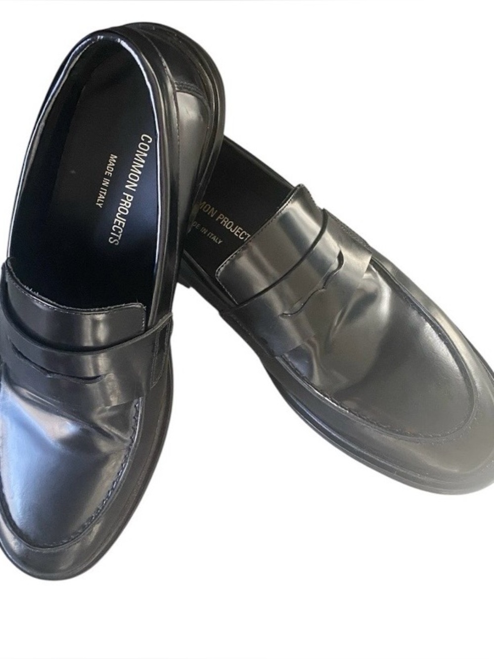 Common Projects Men's Black Leather Penny Loafers Size 9